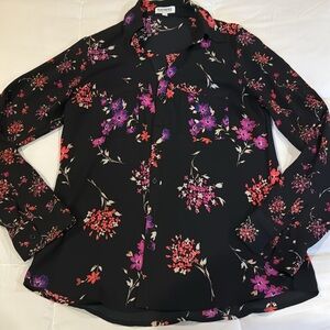 Black floral blouse from Express size Small